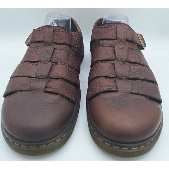 NICE! Dr Martens Fenton Brown Leather Fisherman Buckle Sandals UK 12 US Men 13 - Picture 3 of 16